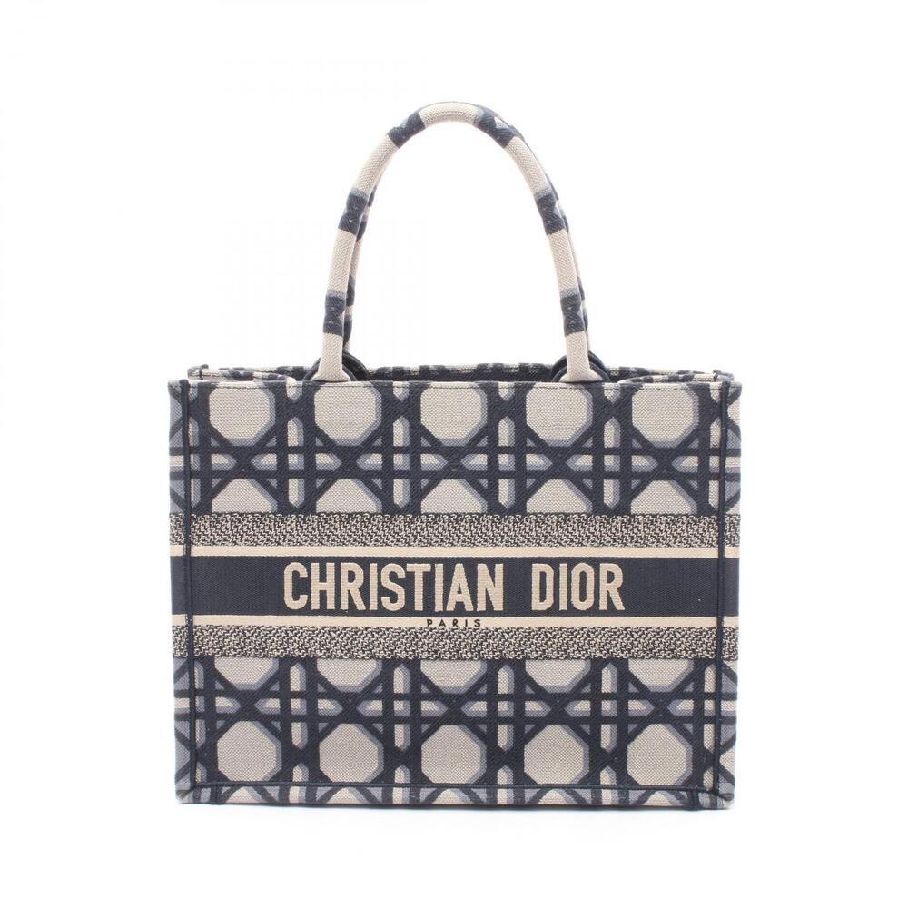 Christian Dior BOOK TOTE Bag Canvas Navy Blue